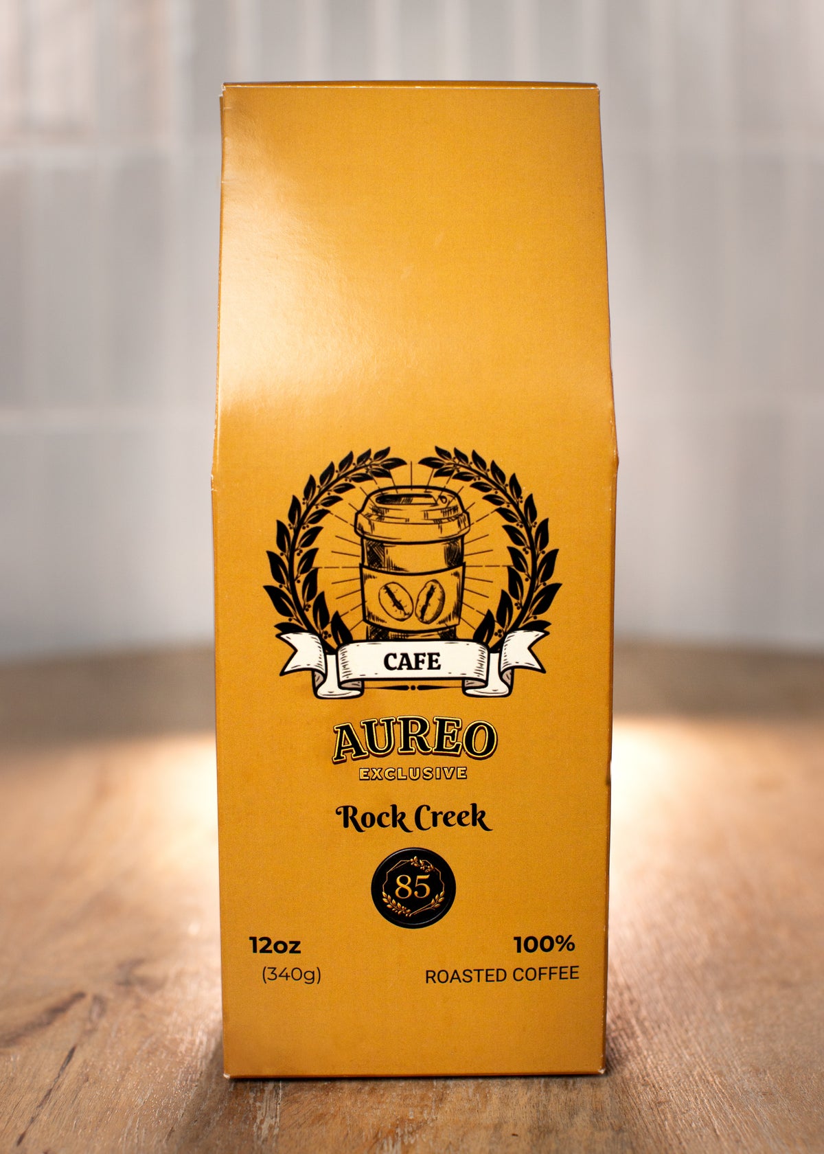 Rock Creek – AUREO Café 12 oz coffee bag, front