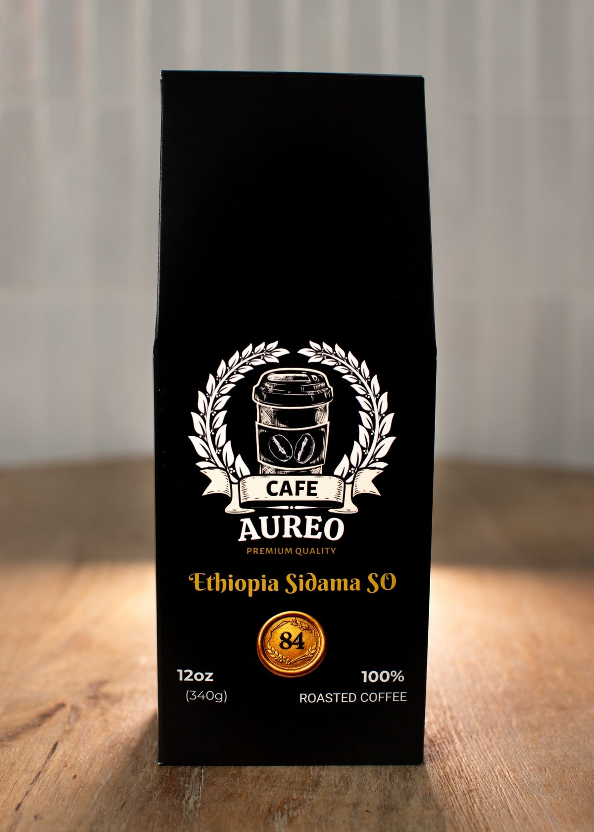 Ethiopia Sidama SO – AUREO Café 12 oz coffee bag, front